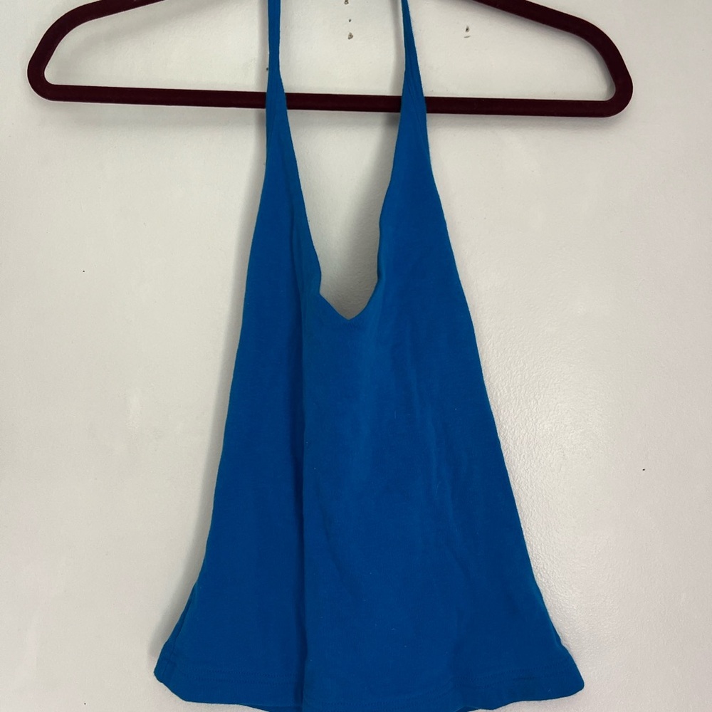 GUESS Blue Halter Top